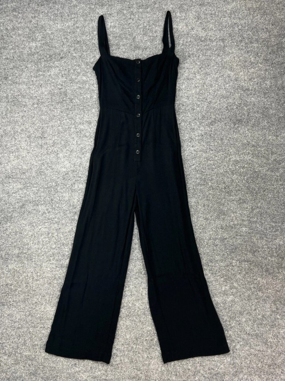 REFORMATION Black Button Front Sleeveless Jumpsuit - Size 6